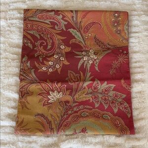 Pottery Barn Red Gold Paisley Table Runner